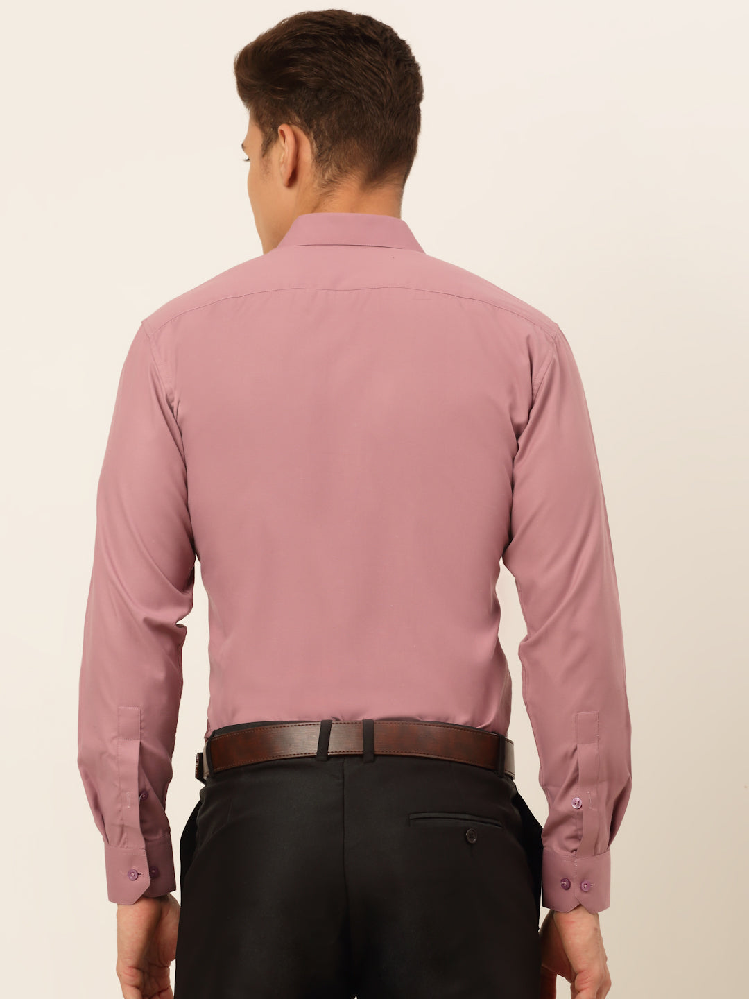 DesiQlo Men Solid Formal Shirt - Pink - SF_361Magenta_S