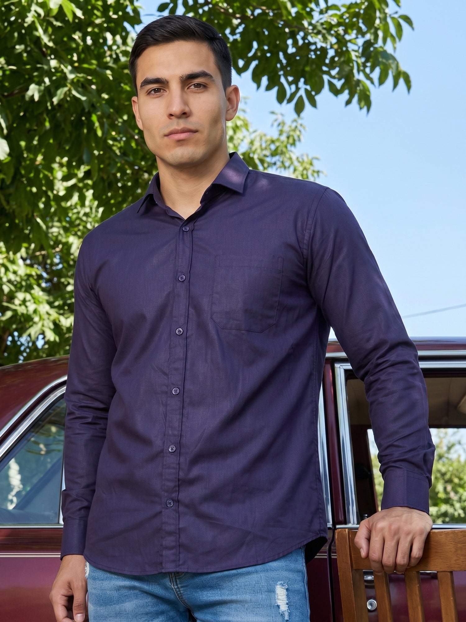 DesiQlo Men Solid Men Regular Fit Shirts - Multicolor - RDSH_361Navy