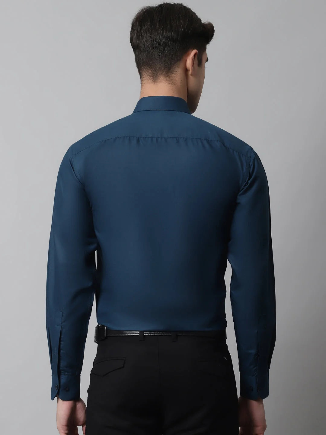 Teal Blue Cotton Mens Shirt | Indian Needle Formal Shirts