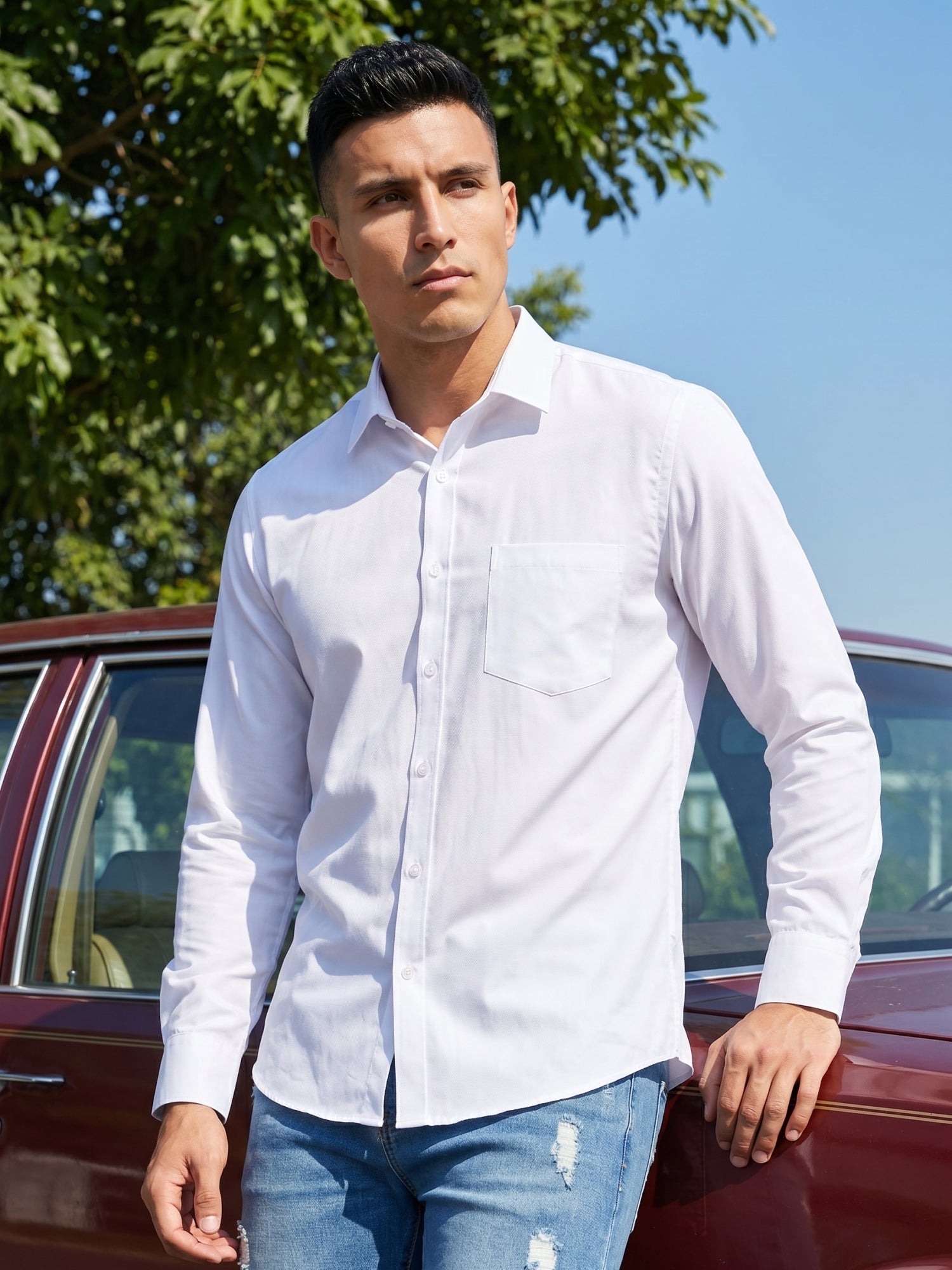 DesiQlo Men Solid Men Regular Fit Shirts - Multicolor - RDSH_361White