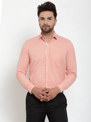 DesiQlo Redish Orange Formal Shirt with white detailing ( SF 419Starfish-Orange )