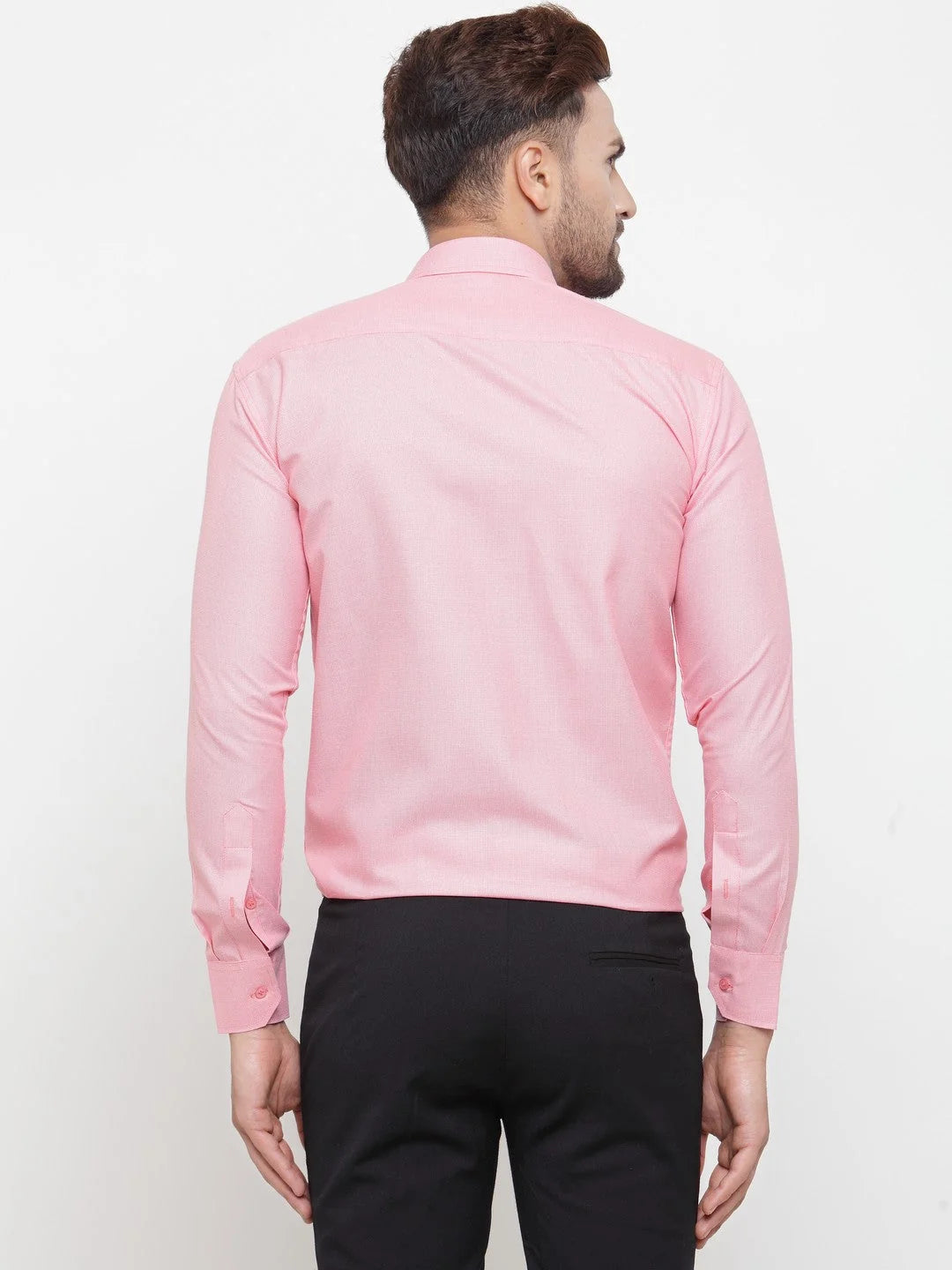 Pink Geometric Cotton Formal Shirts | Indian Needle Mens Shirt