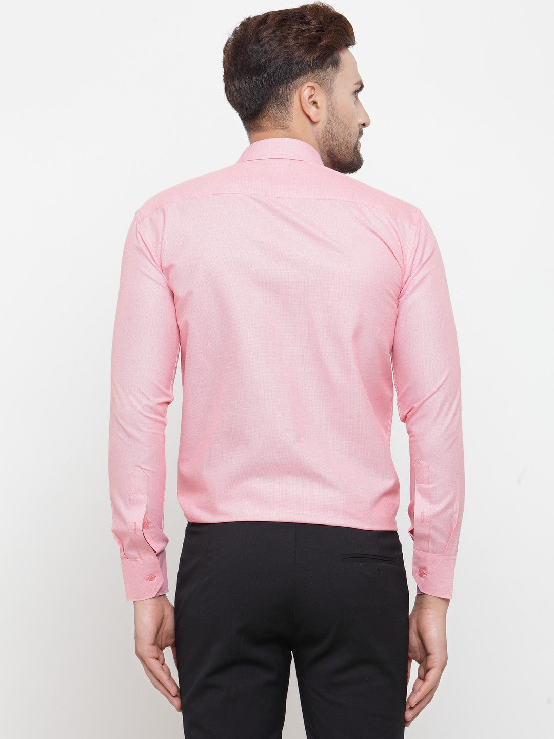 Pink Geometric Cotton Formal Shirts | Indian Needle Mens Shirt