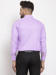 Indian Needle Purple Men's Cotton Geometric Formal Shirts