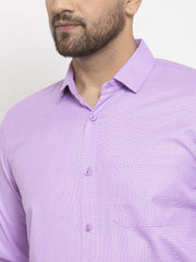 Indian Needle Purple Men's Cotton Geometric Formal Shirts
