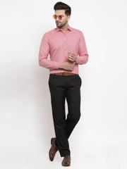Indian Needle Red Men's Cotton Geometric Formal Shirts