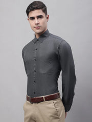 Men's Charcoal Cotton Solid Formal Shirt-SF-734