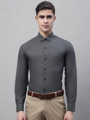 Men's Charcoal Cotton Solid Formal Shirt-SF-734