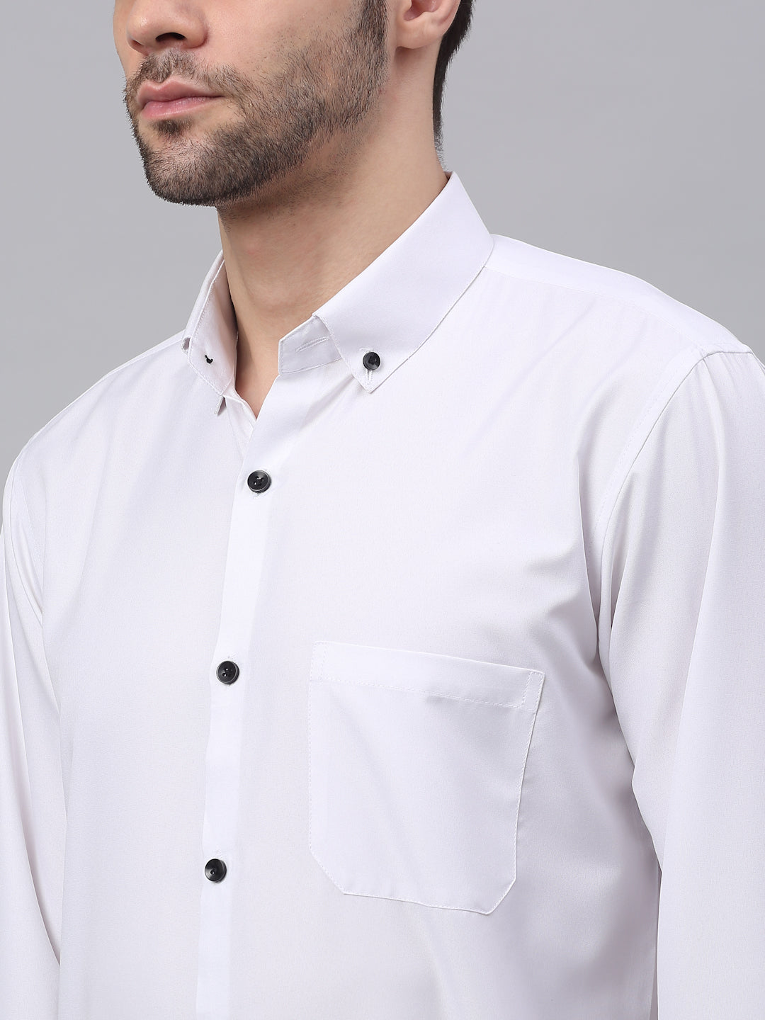 DesiQlo Men Solid Formal Shirt - White - SF_734White_S