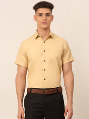 DesiQlo Men's Cotton Half Sleeves Solid Formal Shirts