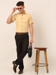 DesiQlo Men's Cotton Half Sleeves Solid Formal Shirts