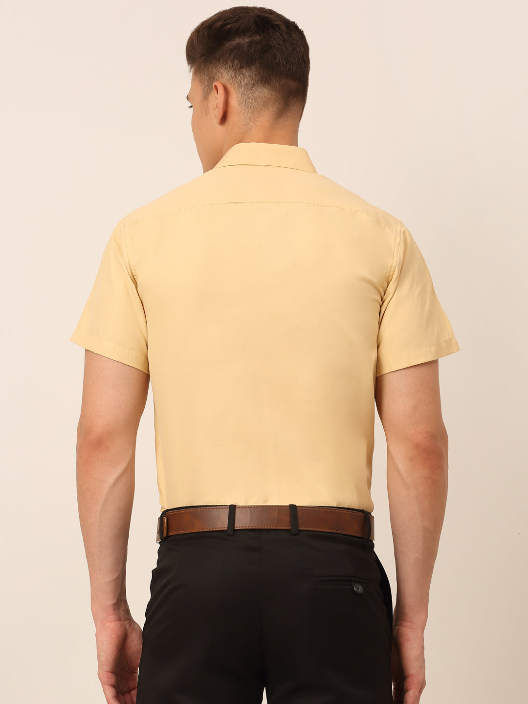 DesiQlo Men Solid Formal Shirt - Beige - SF_754Beige_S