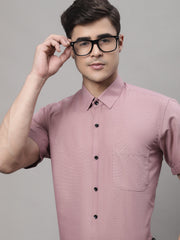 DesiQlo Men's Cotton Half Sleeves Solid Formal Shirts