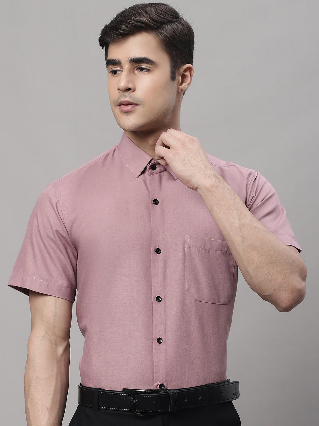 DesiQlo Men Solid Formal Shirt - Pink