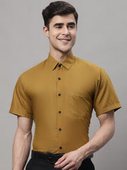 DesiQlo Men's Cotton Half Sleeves Solid Formal Shirts