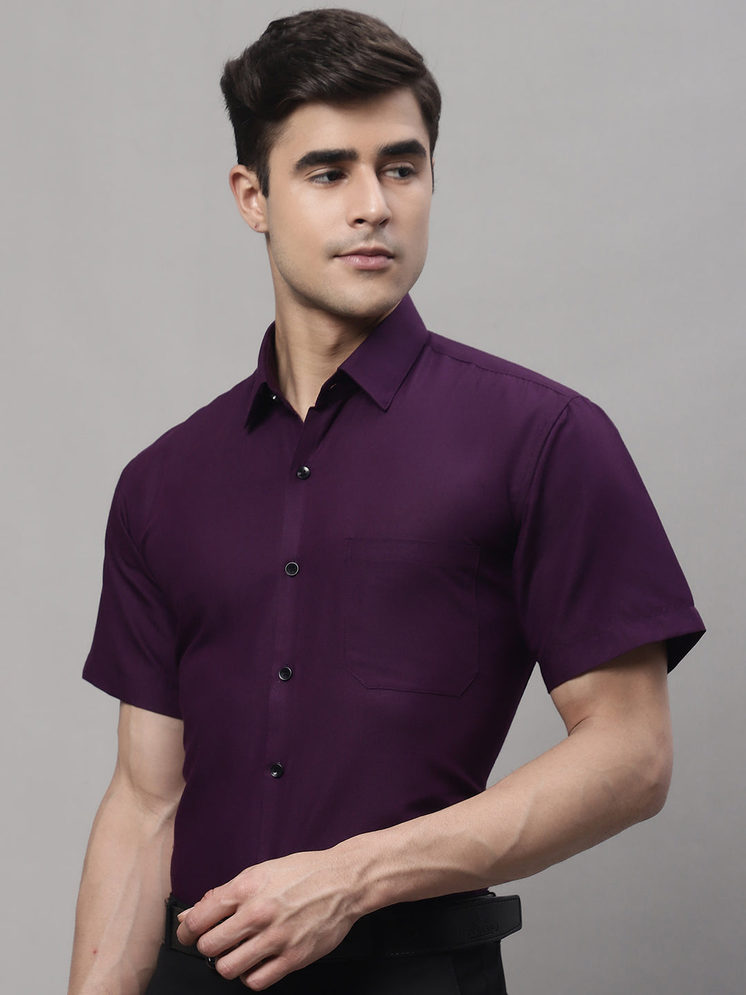 DesiQlo Men Solid Formal Shirt - Purple
