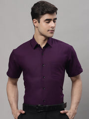 DesiQlo Men's Cotton Half Sleeves Solid Formal Shirts