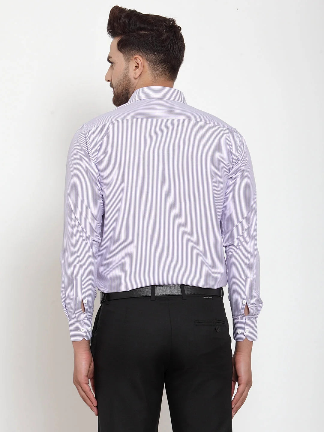 Purple Striped Cotton Formal Shirts - Stylish Mens Shirt Online