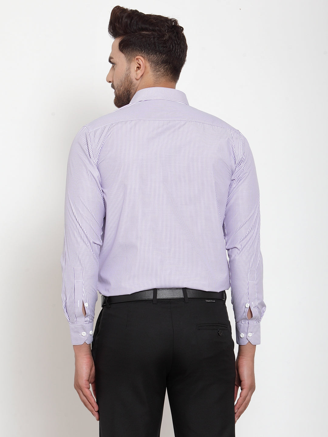 Purple Striped Cotton Formal Shirts - Stylish Mens Shirt Online