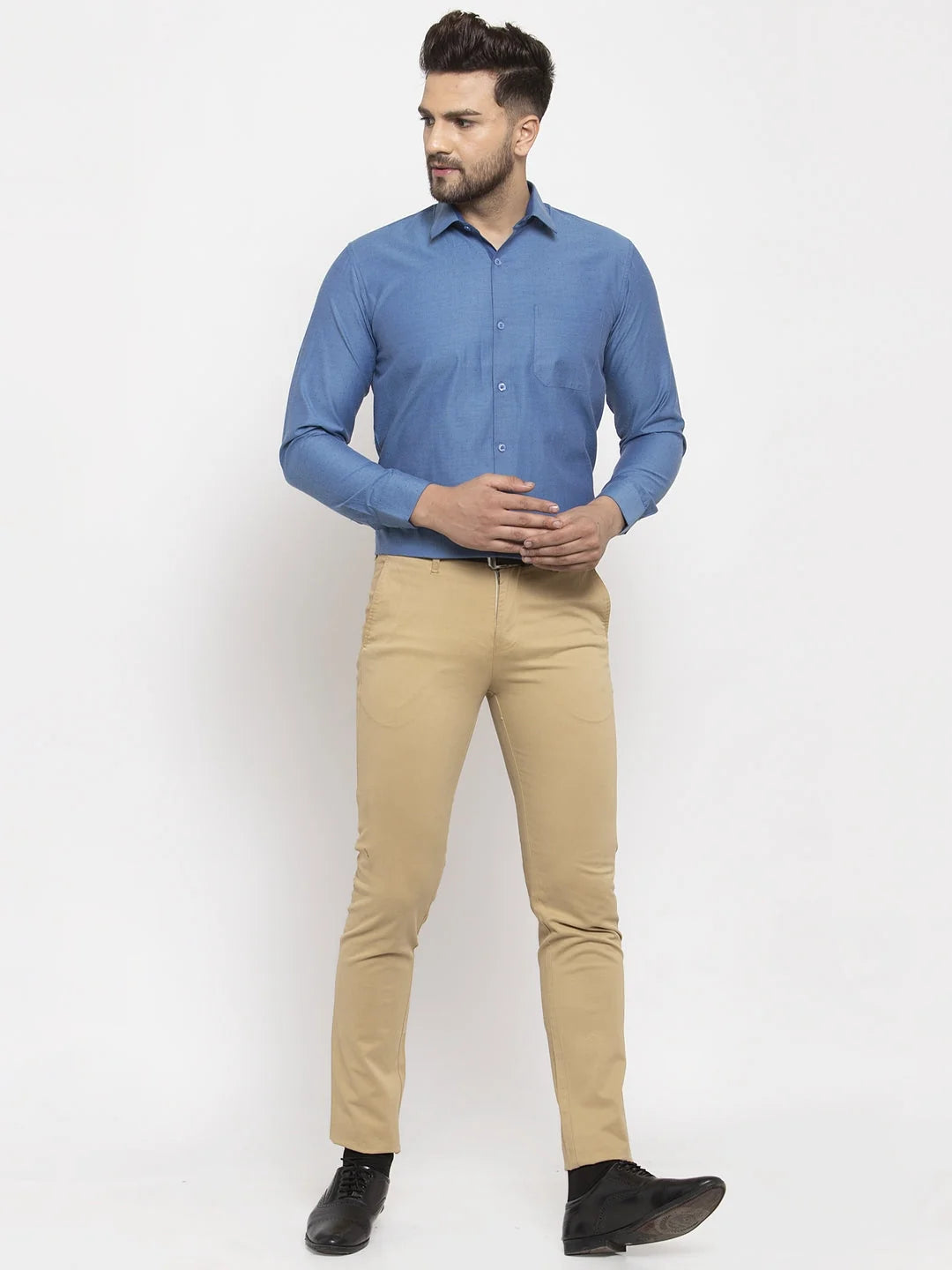 Teal Cotton Polka Dots Formal Shirts | Stylish Mens Shirt
