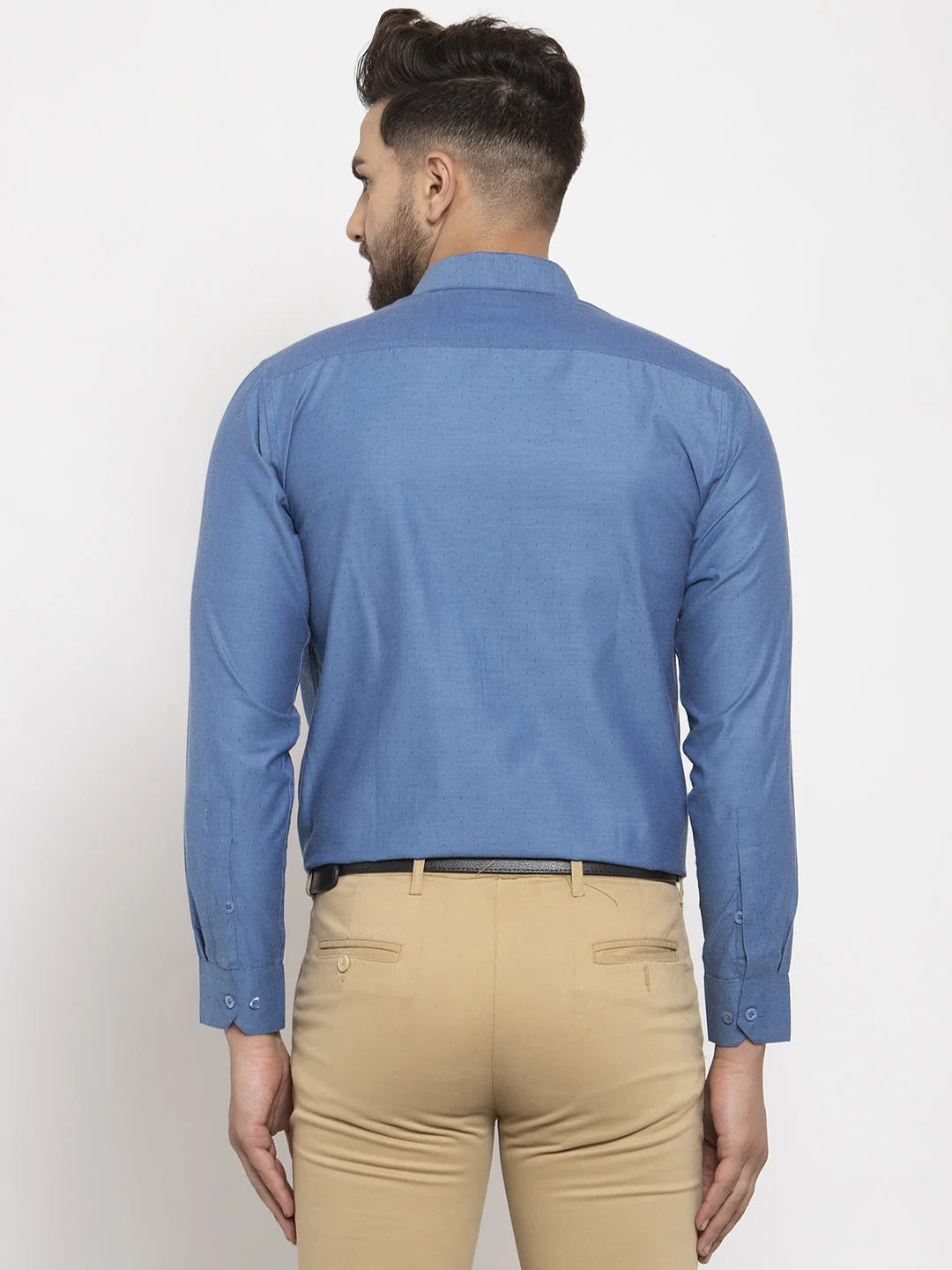 Teal Cotton Polka Dots Formal Shirts | Stylish Mens Shirt