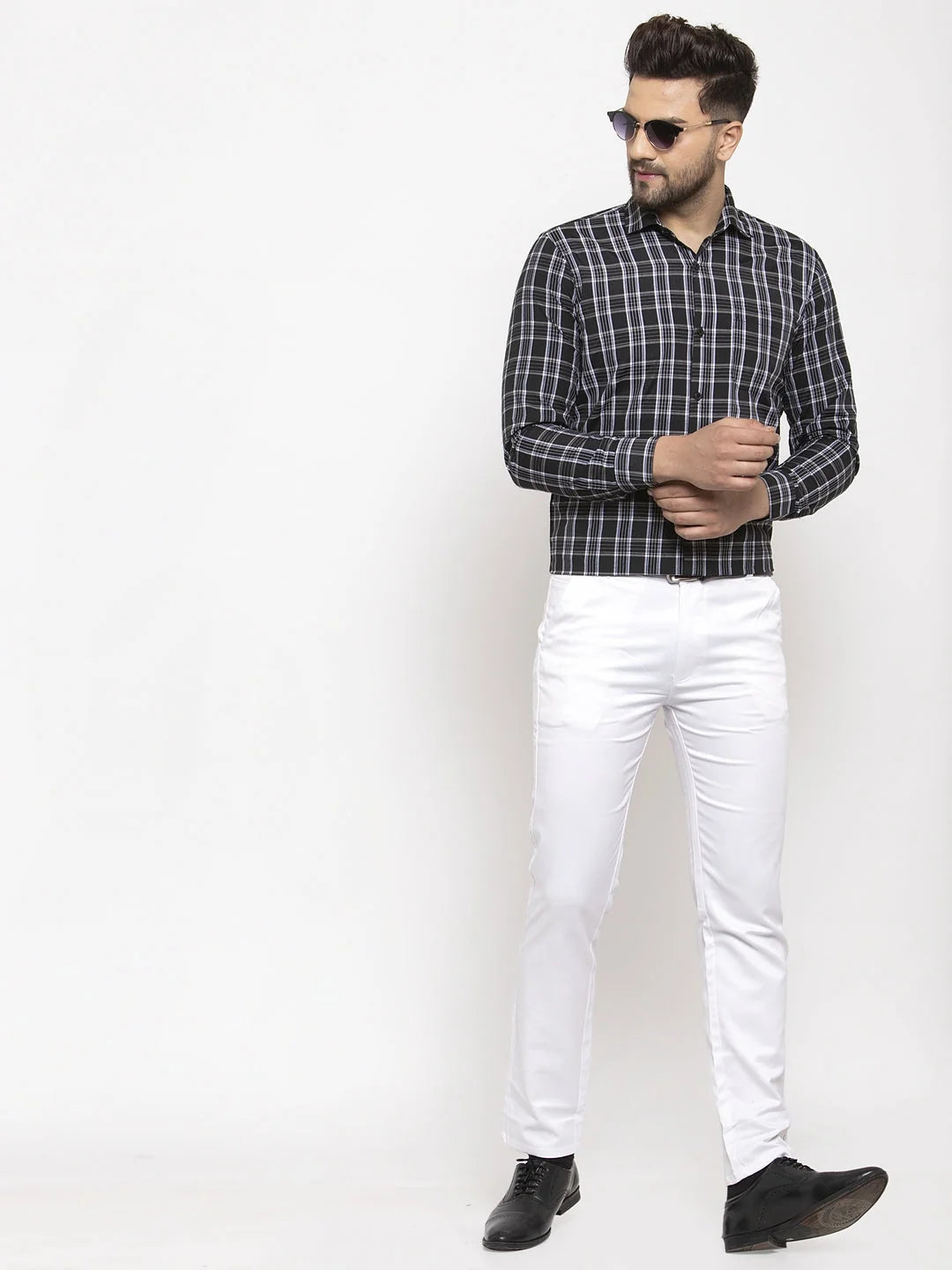 Black Cotton Checked Formal Shirts | Mens Shirt Collection