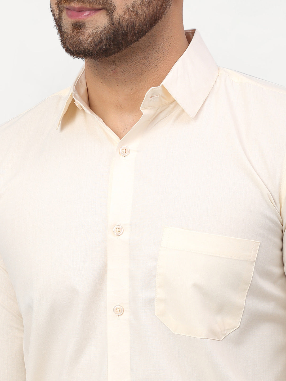DesiQlo Men Solid Formal Shirt - Beige