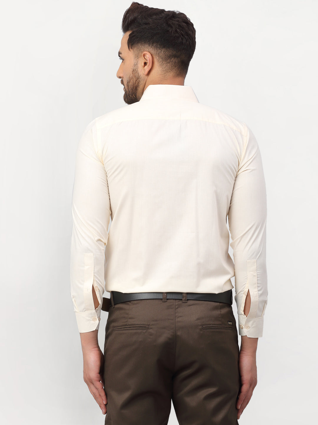 DesiQlo Men Solid Formal Shirt - Beige