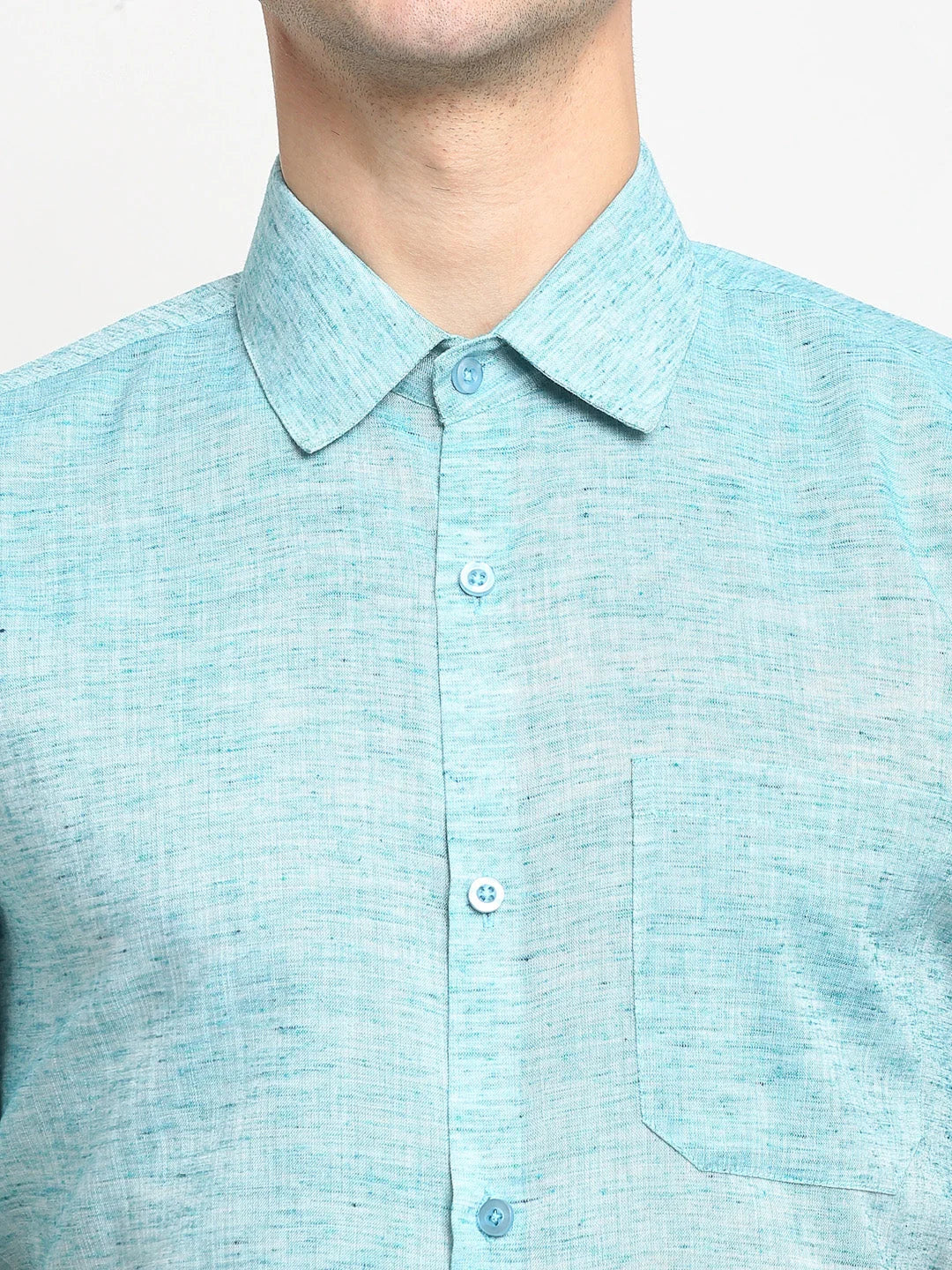 Green Solid Cotton Mens Shirt | Half Sleeve Formal Shirts