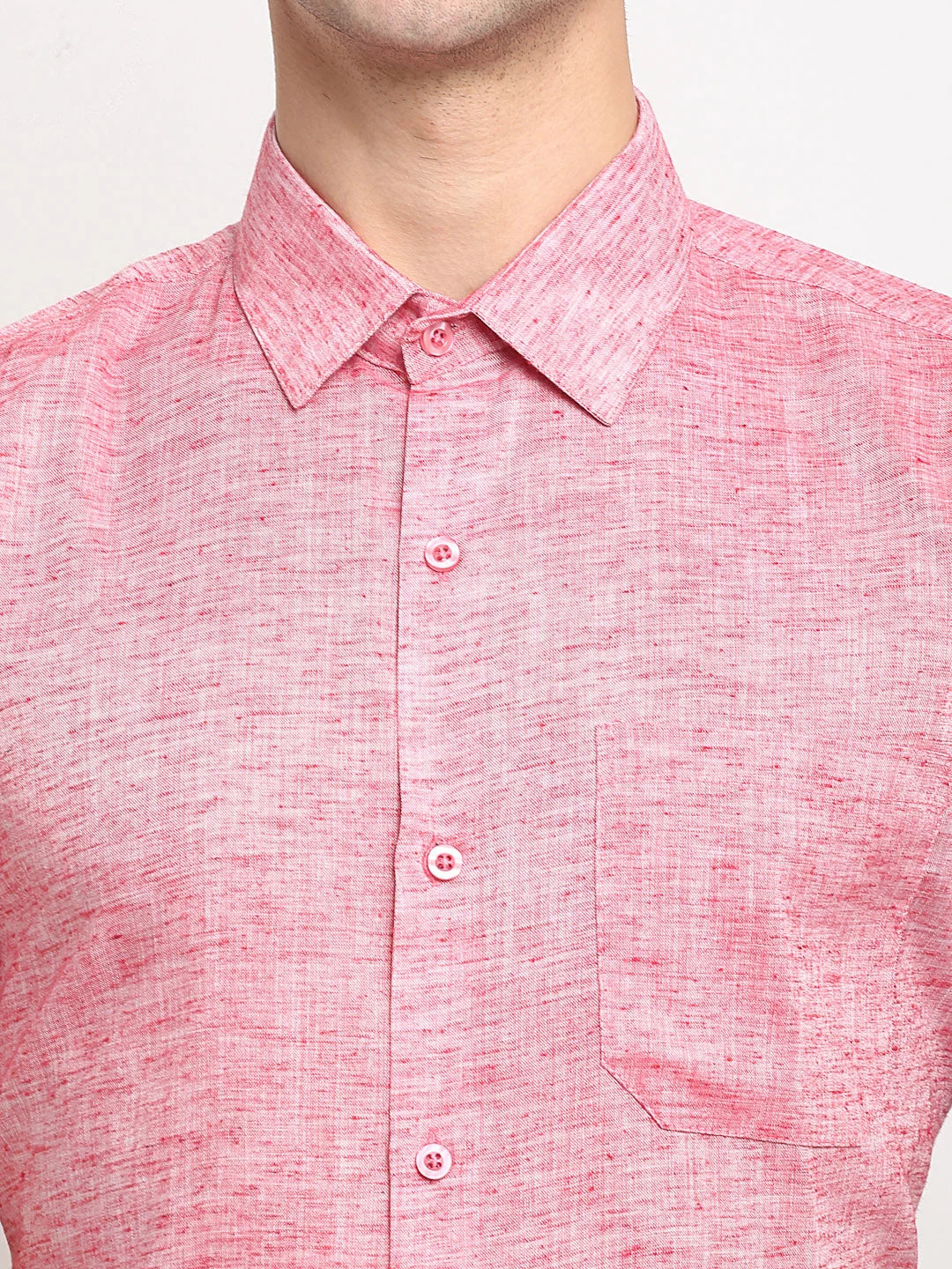 Indian Needle Red Cotton Mens Shirt - Half Sleeve Formal Shirt