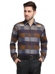 Indian Needle Multicolor Men's Checked Cotton Formal Shirt