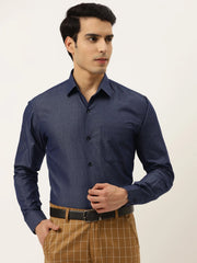 Indian Needle Men's Solid Formal Cotton Shirt-SF-788Charcoal