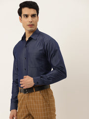 Indian Needle Men's Solid Formal Cotton Shirt-SF-788Charcoal