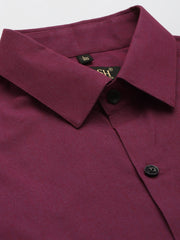 Indian Needle Men's Solid Formal Cotton Shirt-SF-788Wine