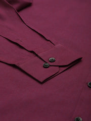 Indian Needle Men's Solid Formal Cotton Shirt-SF-788Wine