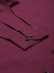 Indian Needle Men's Solid Formal Cotton Shirt-SF-788Wine
