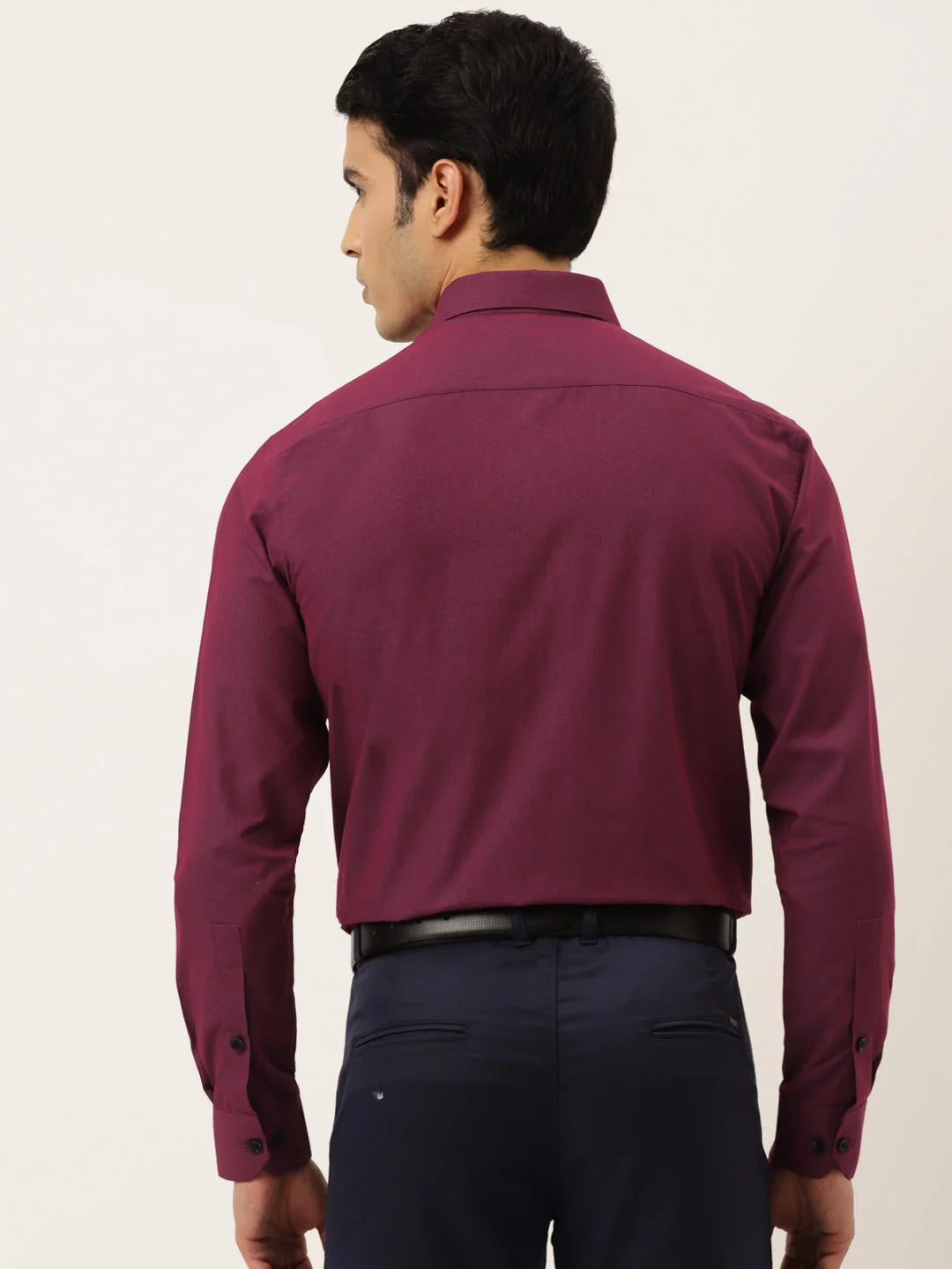 Wine Cotton Formal Shirt - Solid Mens Shirt