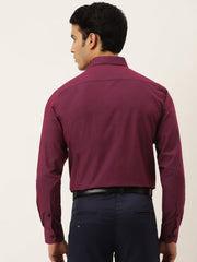 Indian Needle Men's Solid Formal Cotton Shirt-SF-788Wine