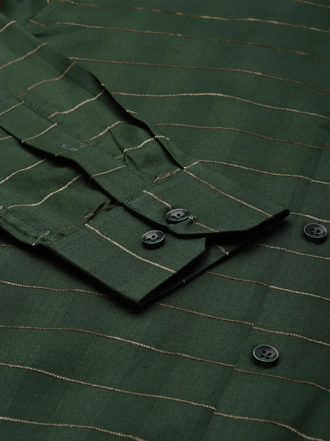 Olive Cotton Formal Shirts | Striped Mens Shirt