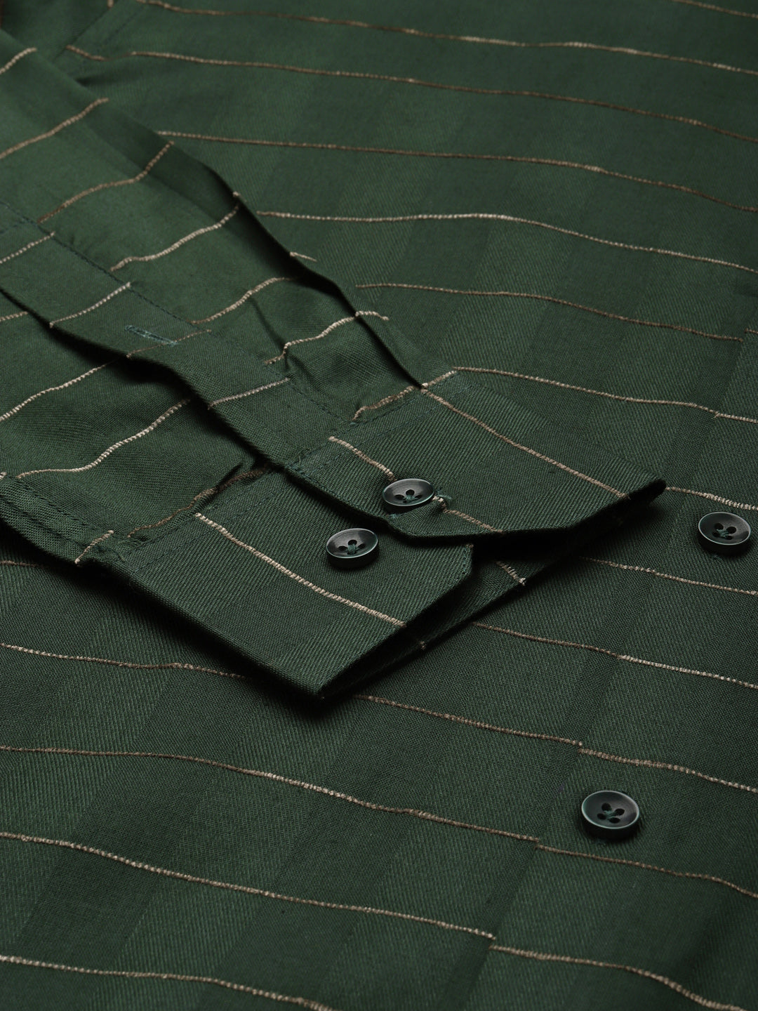 Olive Cotton Formal Shirts | Striped Mens Shirt
