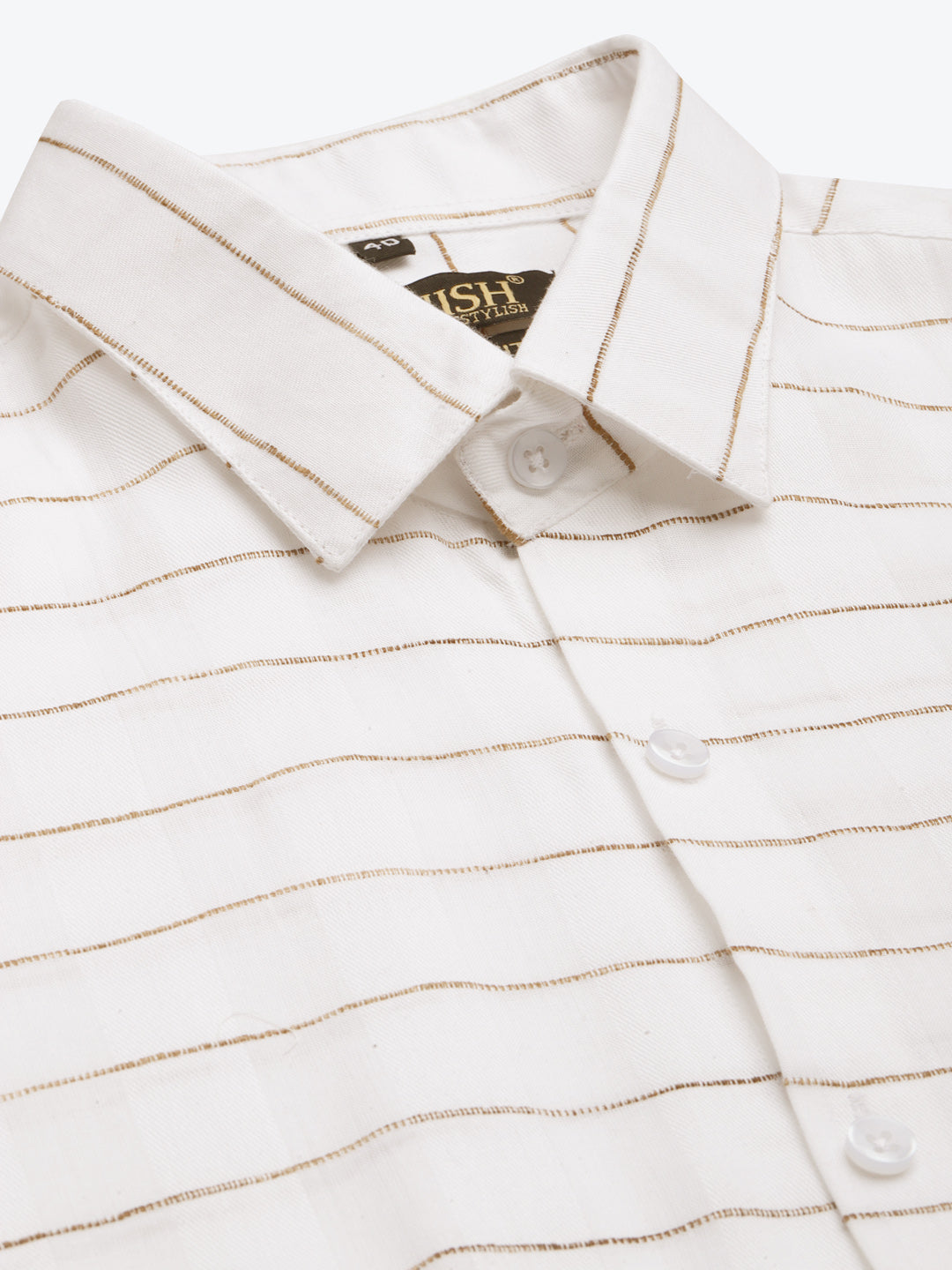 White Formal Shirts - Striped Cotton Mens Shirt