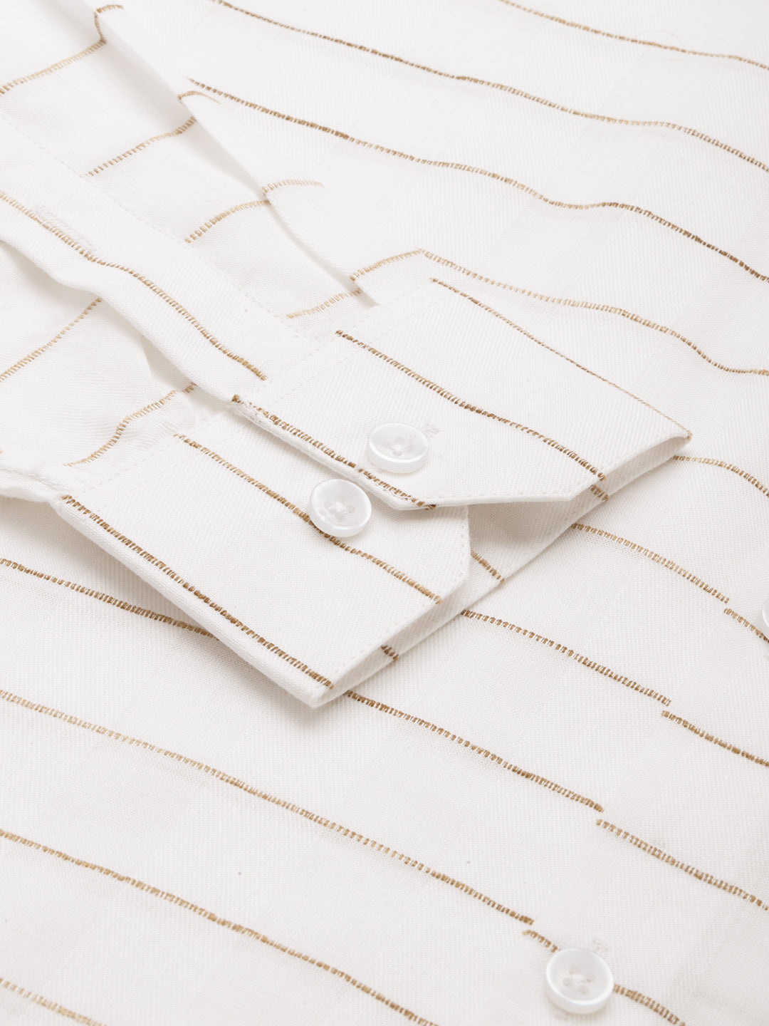 White Formal Shirts - Striped Cotton Mens Shirt