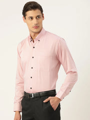 Indian Needle Men's Solid Formal Cotton Shirt-SF-792Magenta