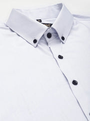 Indian Needle Men's Solid Formal Cotton Shirt-SF-792Sky