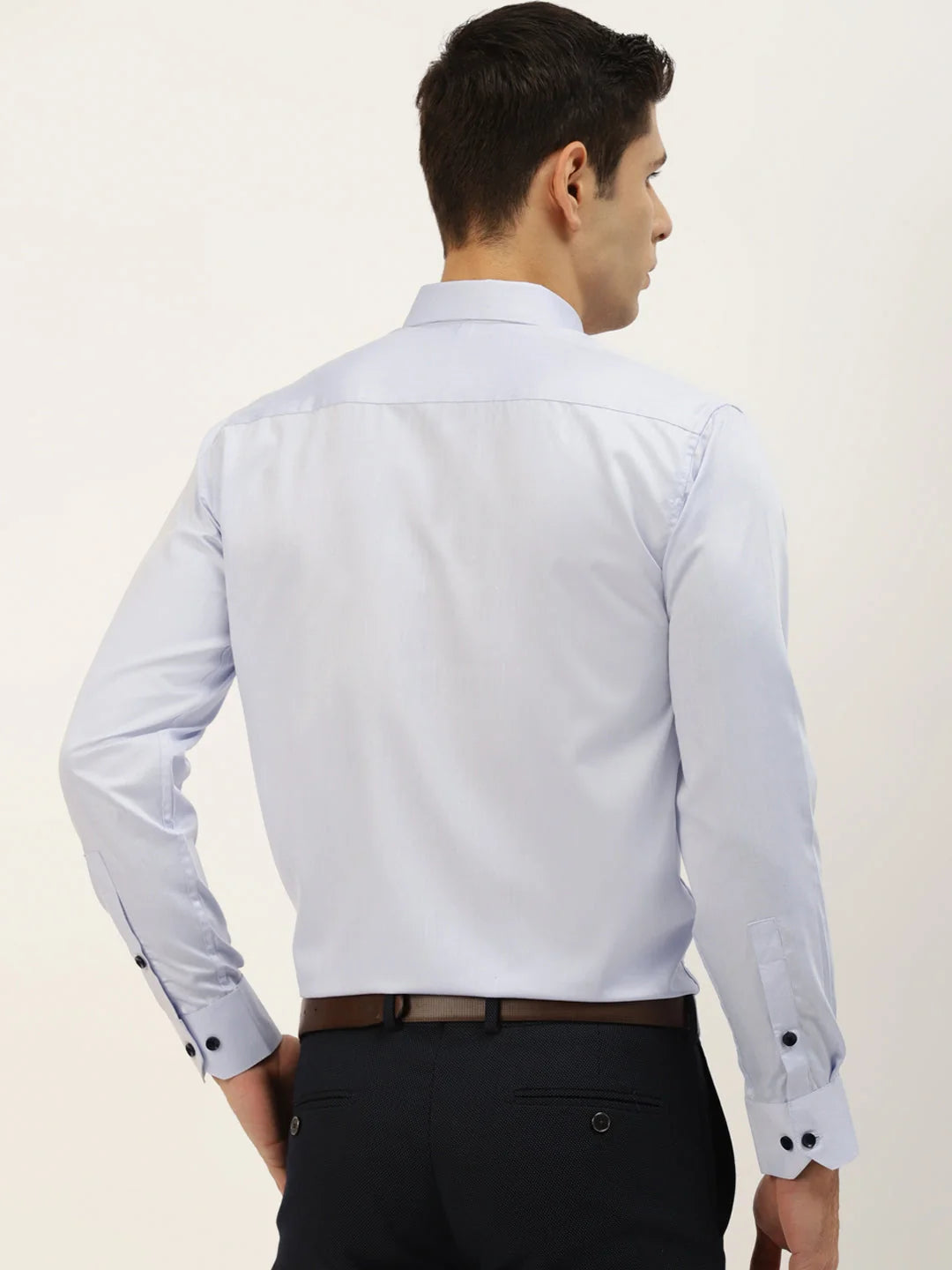 Sky Blue Cotton Mens Formal Shirts | Indian Needle