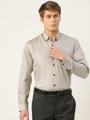 Indian Needle Men's Solid Formal Cotton Shirt-SF-792Steel-Grey