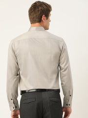 Indian Needle Men's Solid Formal Cotton Shirt-SF-792Steel-Grey