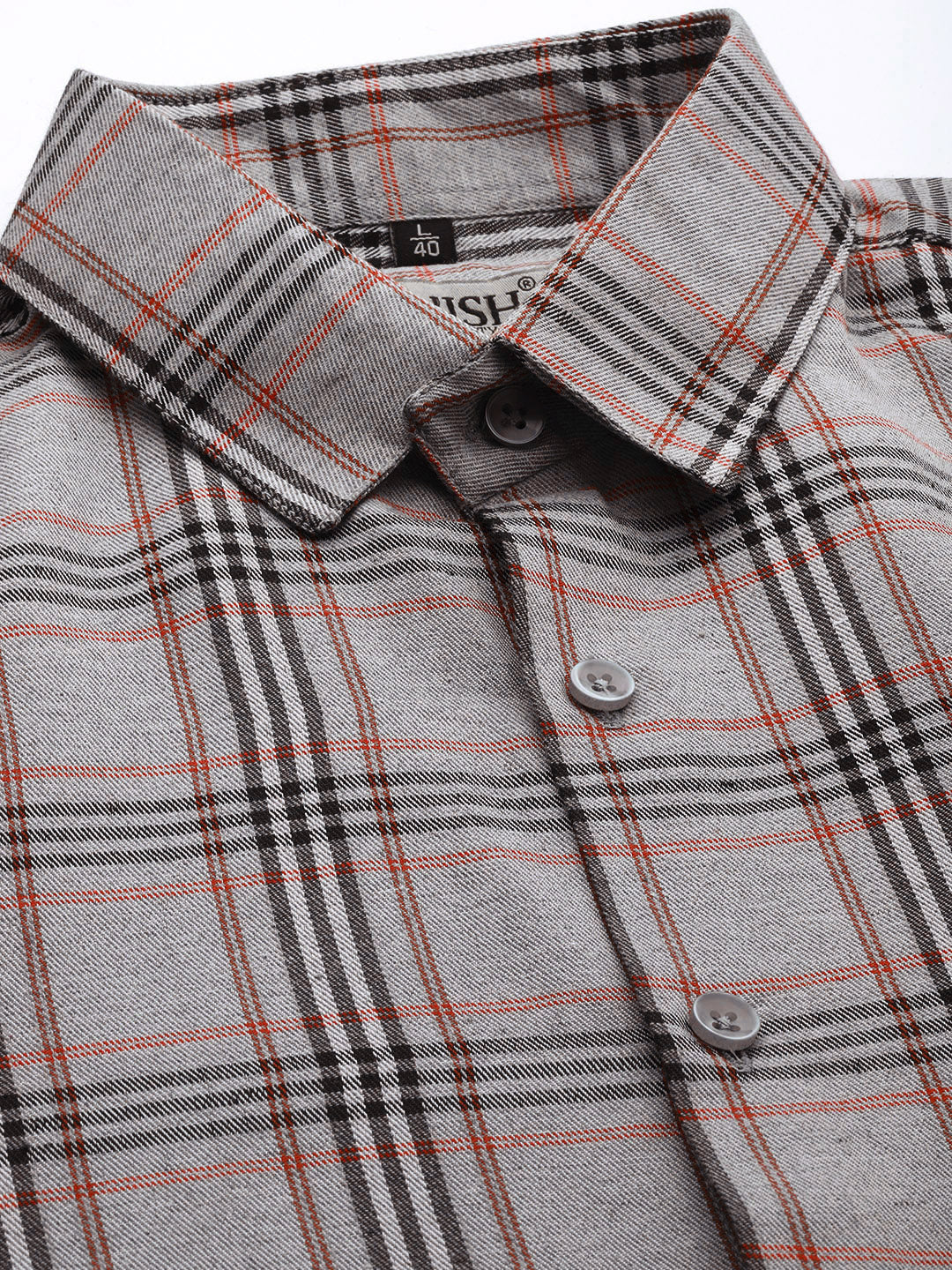 Mens Grey Checked Cotton Formal Shirts | Indian Needle