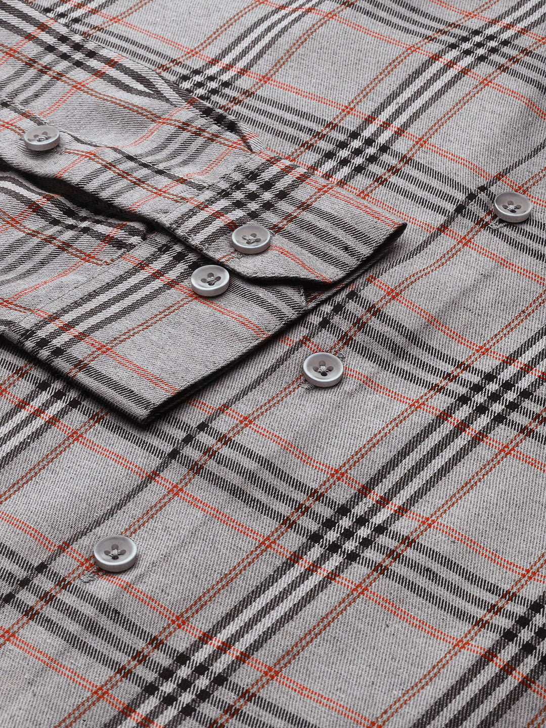 Mens Grey Checked Cotton Formal Shirts | Indian Needle