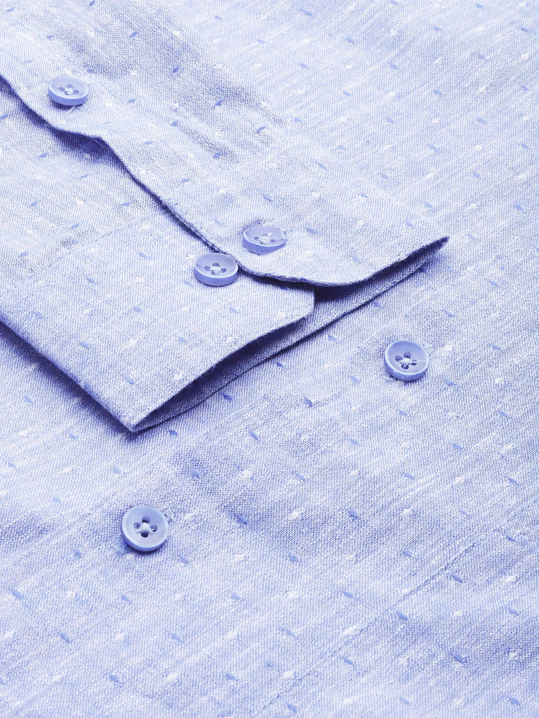 Blue Polka Dot Cotton Mens Shirt | Formal Shirts